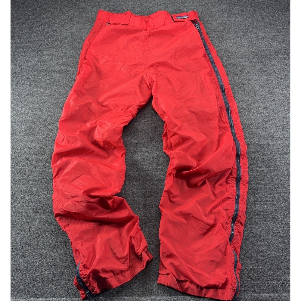 Patagonia Vintage Ski‎ Pants Zip Sides Red With Some Spots Size M Fleece Lined *